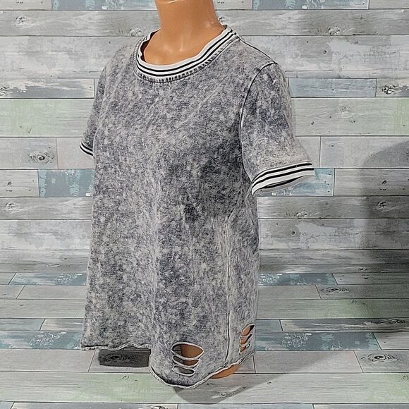 Hayden Los Angeles Distressed Shirt/Top sz Small - Picture 2 of 5